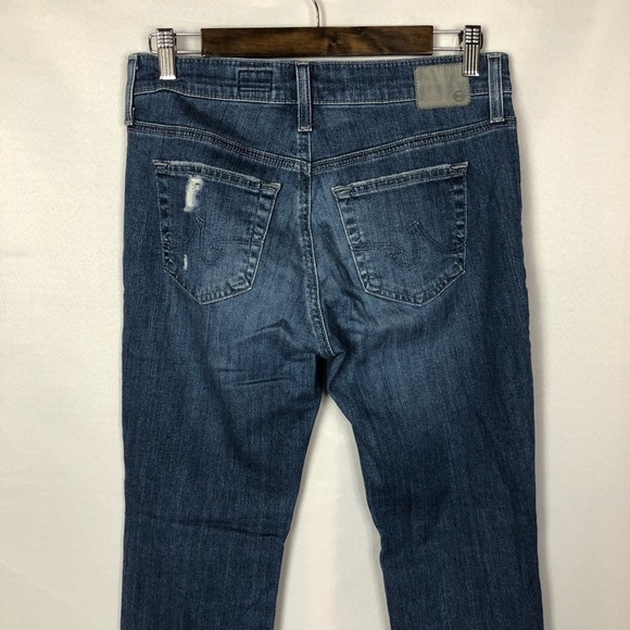AG Adriano Goldschmied Dark Wash The Beau Slouchy Distressed Skinny Jeans 26 - Picture 7 of 9